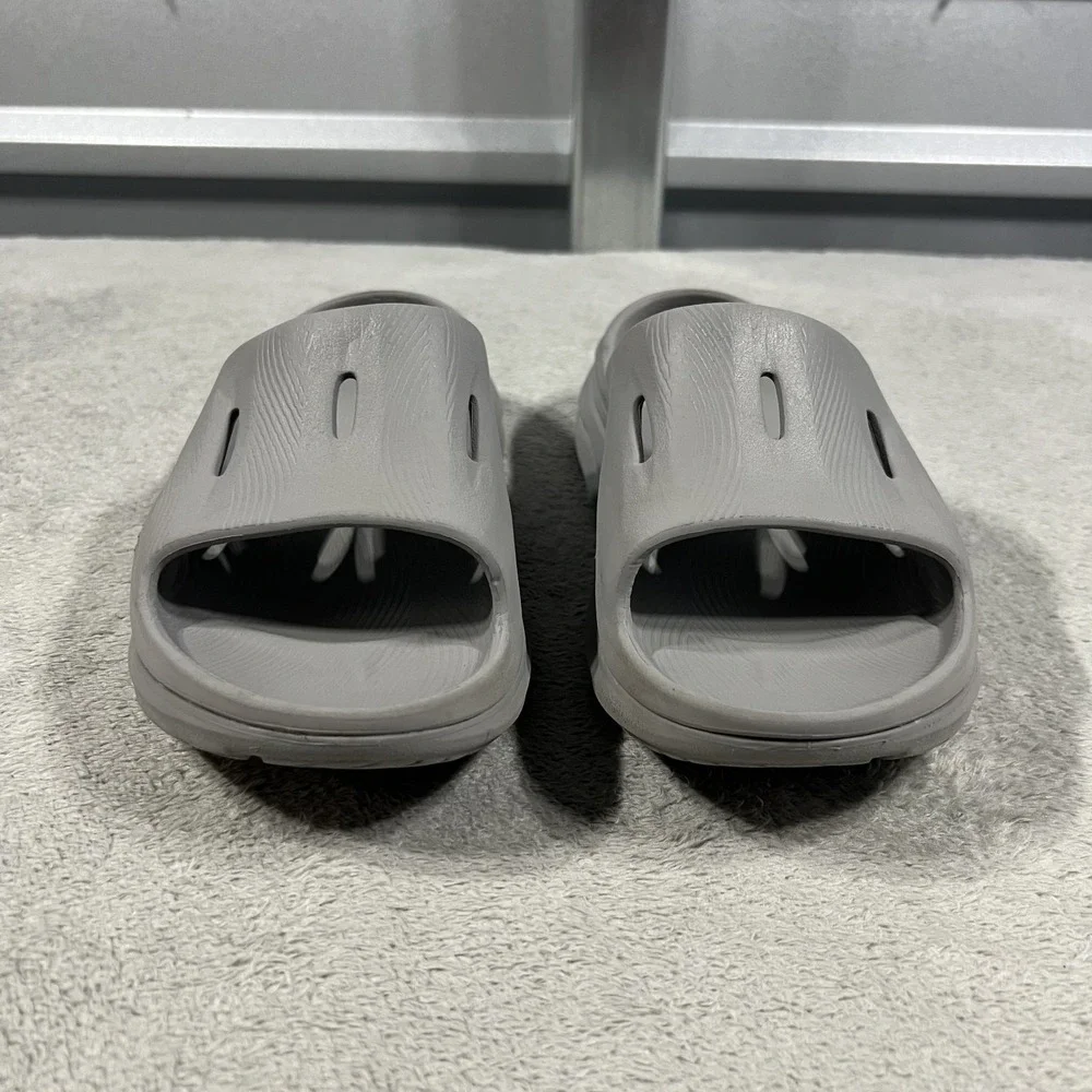 Hoka One One ORA Recovery Slides 3 Gray Sandals Mens 8 Womens 10